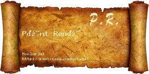 Pánt René névjegykártya